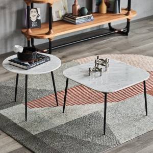Kontemporaryong White Marble Coffee Table