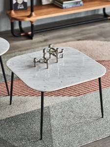 Tampo de mesa de café moderno em mármore com base
