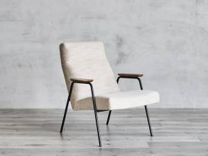 Cadira de sofà de tela blanca d'estil europeu