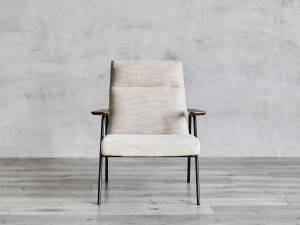 Europese stijl lounge witte stoffen fauteuil