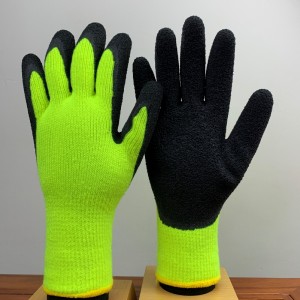 Anti-cold winter use working gloves latex coated WLA509B