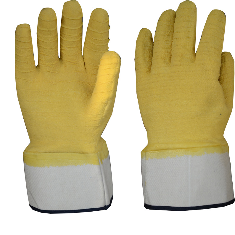 Heavy Duty Rubber Work Gloves with Safety Cuff 