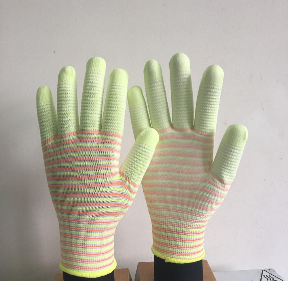 U3 Knitted Zebra liner Color PU Coated Gardening Safety Work Gloves