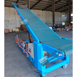 Height Adjustable Incline Conveyor System for Tyres Cartons Boxes Material Handling Climbing Belt Conveyor
