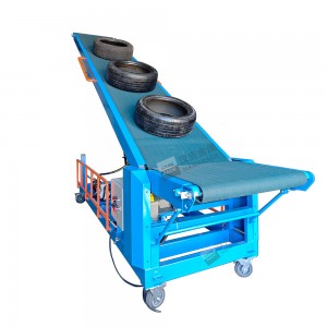 Height Adjustable Incline Conveyor System for Tyres Cartons Boxes Material Handling Climbing Belt Conveyor
