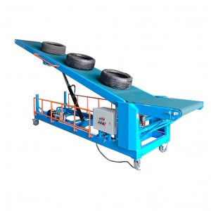 Height Adjustable Incline Conveyor System for Tyres Cartons Boxes Material Handling Climbing Belt Conveyor