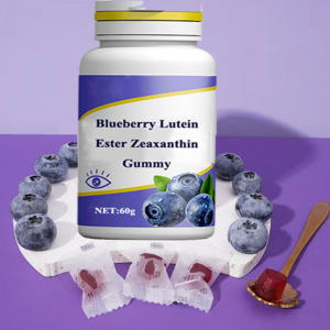 Pelindung Mata Blueberry Lutein Ester Zeaxanthin Gummy OEM untuk Anak-anak dan Dewasa