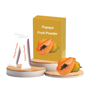 Pielāgota iepakojuma ūdenī šķīstošs papaijas sulas augļu pulveris cietam dzērienam