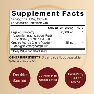 Private Label Food Supplements Cranberry Powder Capsules for Woman Healthy