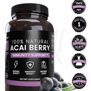 OEM/ODM Herbal Supplement Cognitive Enhancer Energy Booster Immune Support Acai Berry Capsules
