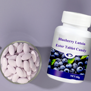 OEM Blueberry Lutein Ester Tablet Candy Kwita kumaso kubana nabangavu