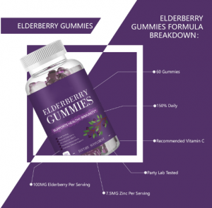 OEM Natural Elderberry Gummies សម្រាប់ជំនួយប្រព័ន្ធភាពស៊ាំ