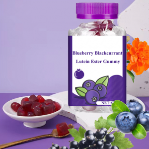 Blueberry Blackcurrant Lutein Ester Gummy OEM untuk Melindungi Mata