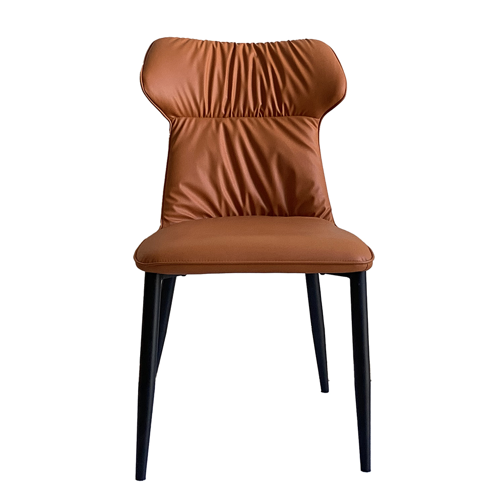 Modern Luxury Fabric Leather Upholstered Restaurant Seat Armrest Dining Chair with Metal Legs
