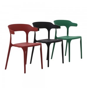 Wholesale China Green Plastic Dining Chairs Factories –  Cheap Plastic Chair For Garden Stackable Outdoor Chair PP Leisure Dining Chair With Arm  – Haosi