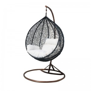 Wholesale China Plastic And Wood Dining Chairs Factories –  Hanging chair with round frame rattan hanging egg garden rattan swing rattan swing chair wicker Patio Swings chair  – Haosi