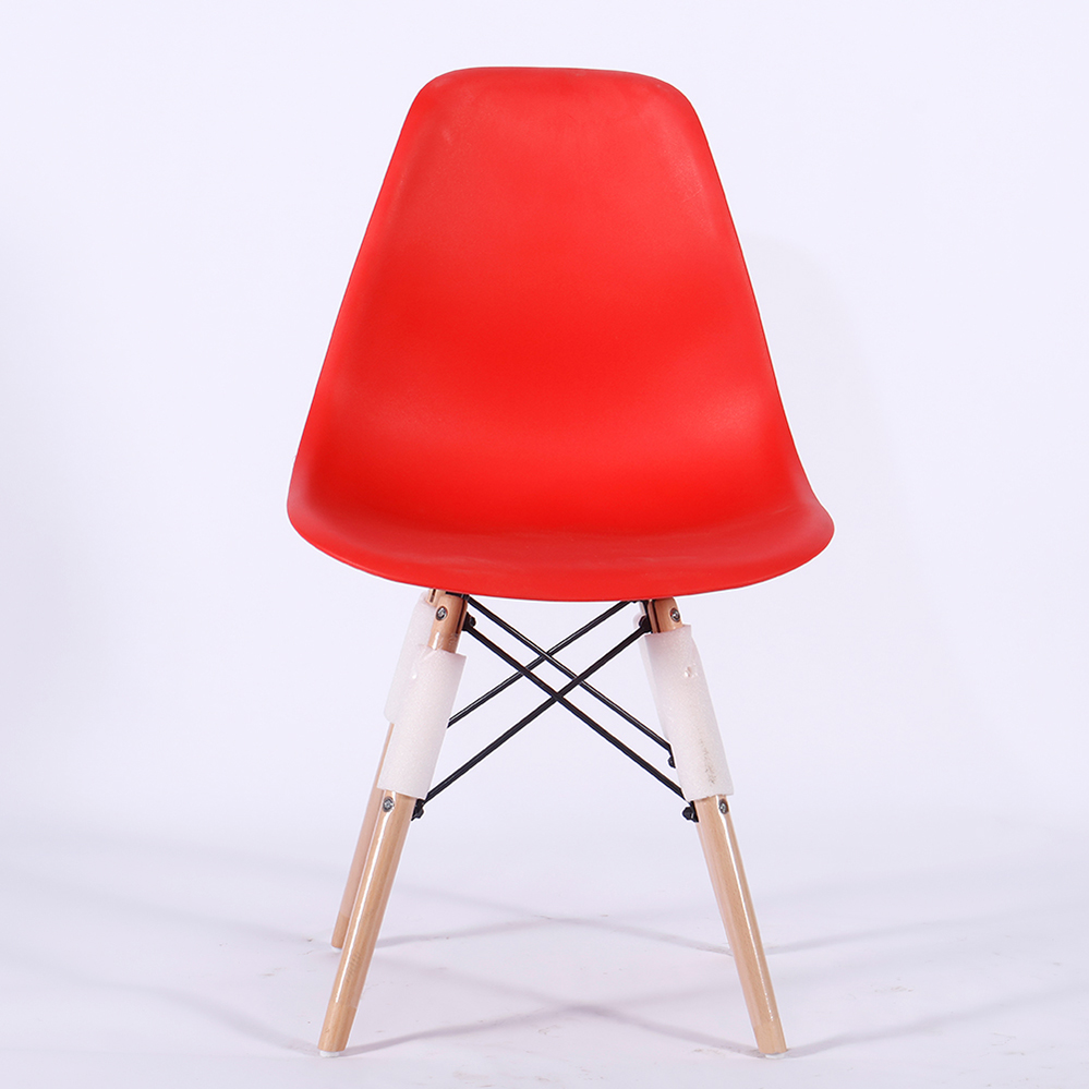 Wholesale Modern Design Eames Molded Plastic Side Chair with Wooden Crossed Leg