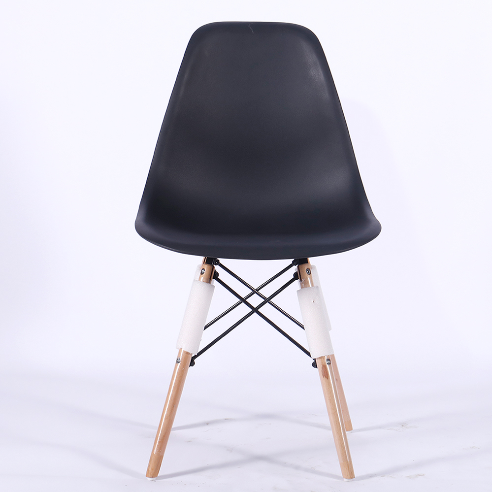 Cheap Colored Popular Plastic Eames Chairs with Wooden Legs