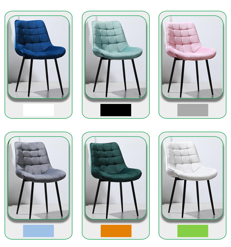 Nordic Velvet Leisure Modern Fabric Dining Chair03