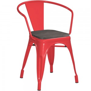 High-Quality Cheap Steel Chaise Dining Metal Chair Factory products –   Vintage lee Industrial chairs orange Stacking dining chair Cafe Restaurant Iron Metal Chair  – Haosi