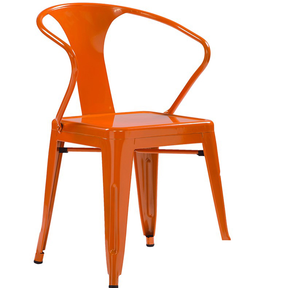 Vintage lee Industrial chairs orange Stacking dining chair Cafe Restaurant Iron Metal Chair