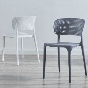 High-Quality Cheap Grey Plastic Dining Chairs Factory products –  Cheap price Stackable Outdoor Chair PET PVC PP Leisure Dining Chair Plastic Chair For Garden  – Haosi