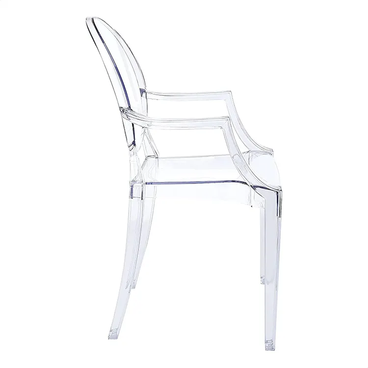 Commercial furniture acrylic Wedding Chair transparent chrome Hotel restaurant banquet chairs for Sale