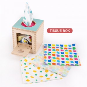 Little Room Tissue Baby Learning Montessori Eco Spinning Magic Newborn Storage Educational Wooden Toy Brown Box For Play Kits Wood Montesori