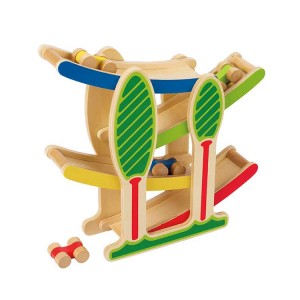ʻO ka lumi liʻiliʻi ʻo Creative Wooden Switchback Slot Track Toy, Hot Selling Wooden Educational Toy