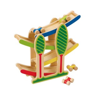 Pequeño juguete de madera creativo de la pista de la ranura del Switchback del sitio, juguete educativo de madera vendedor caliente