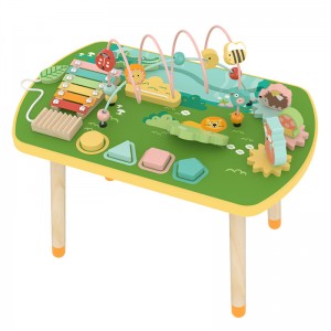 Little Room New Wooden Activity Table Children Multi-Function Game Desktop Baby Interactive Painting Building Block Kids Wood Play Table