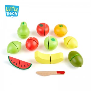 Little Room Educational Children Kitchen Set Cutting Vegetable Food Toys Wooden Fruit Set toy for kids wood toy child