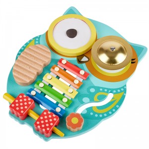 Little Room Wooden kids Board Amazon Hot Montessori Early Education Unlock Toy Multi-Function Music Toy Owl Mini Music Band