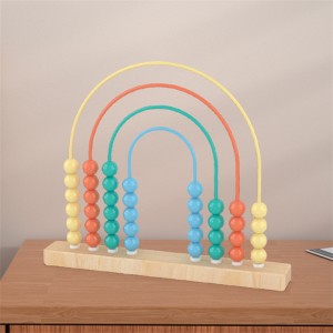 Little Room Högkvalitativa pärlor Pedagogiska regnbågskulram i trä Matteleksaker av Montessori Lära sig att räkna siffror för tidig undervisning i matematik