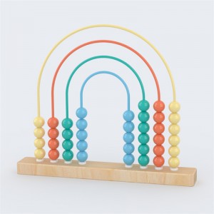 Cuentas de alta calidade de Little Room, ábaco arcoíris educativo de madeira, xoguetes de matemáticas de Montessori para aprender a contar números para a ensinanza temperá de matemáticas