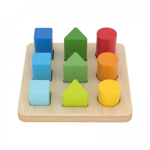 Little Room Wooden Educational Geometry Solid Ladder Puzzles Different style Colorful Intelligent Toy for Kids Ταξινομητής χρωμάτων και σχημάτων