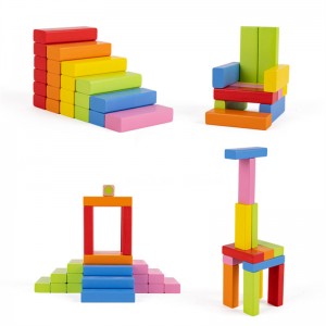 Little Room Domino Game Montessori Toys Wooden Stacking Develop Intelligence Games Toys For Kids baby toddler Tower