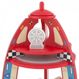 Little Room Three Stage Toddler Rocket Ship Playset |Drvena igračka svemirskog broda s dizajnom svemirskog šatla iz stvarnog života, dijelovima raketnog svemirskog centra i planetarnim lenderom