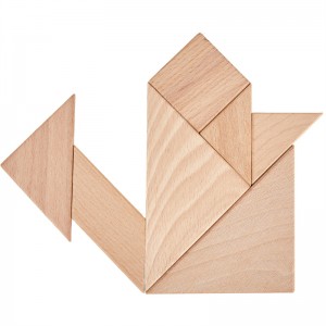Little Room Tangram Blocks Set | Wooden Educational Puzzle Set | Sorting and Stacking Montessori Toy | 8 Pieces