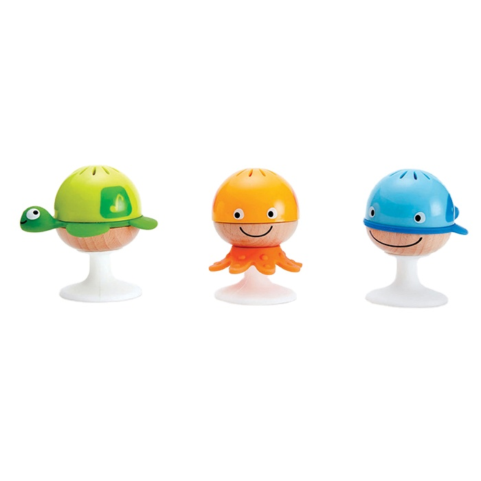 Hape Put-Stay Rattle Set | Three Sea Animal Suction Rattle Toys, Baby Educational Toy Set Featured Image