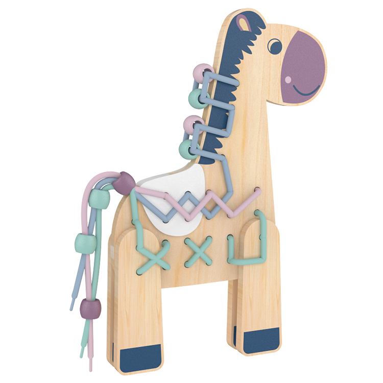 Little Room Wooden Lacing Horse | Various Material DIY Set for Kids | For Age 3 Years and Up | 18 Pieces