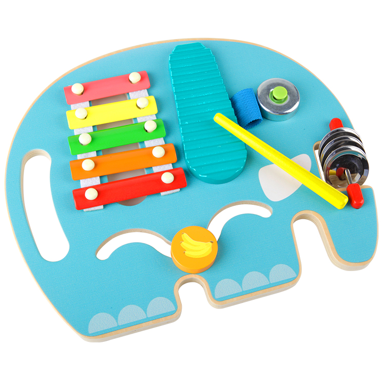 Little Room Elephant Mini Band | Toddlers & Kids Multiple Musical Wooden Instrument Set