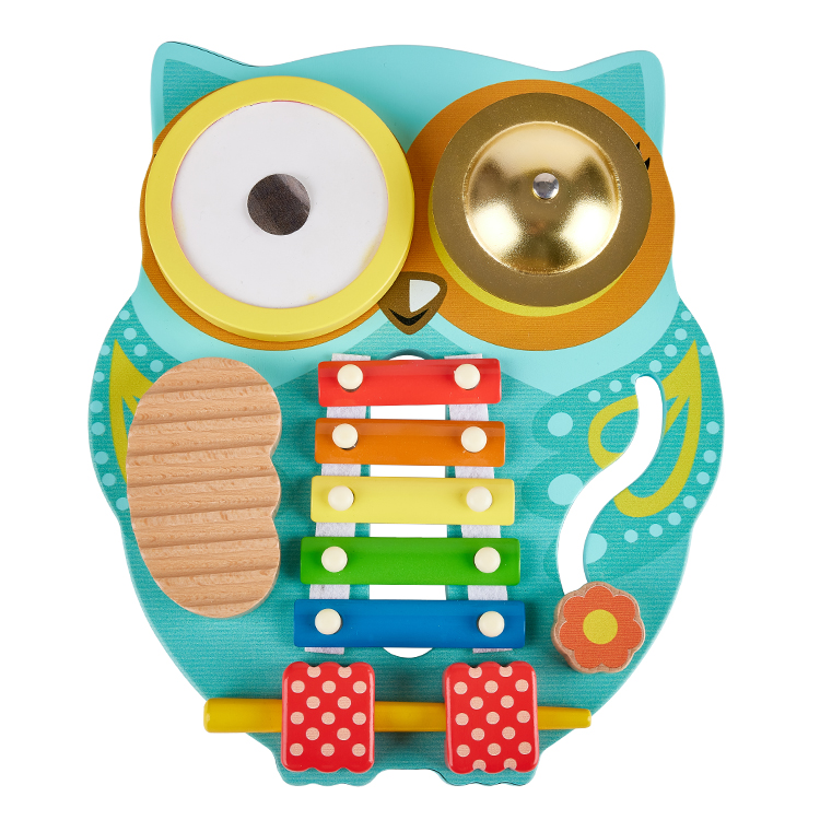 Little Room Owl Mini Band |Set di strumenti musicali in legnu per i zitelli è i zitelli