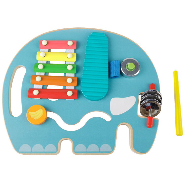 Little Room Elephant Mini Band | Toddlers & Kids Multiple Musical Wooden Instrument Set