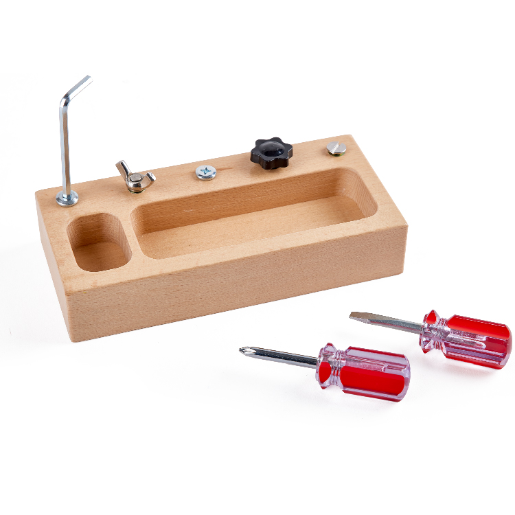 Boîte à outils en bois Little Room avec accessoires |Ensemble de jouets divers pour enfants | Jeu de simulation de résolution de problèmes |9 pièces