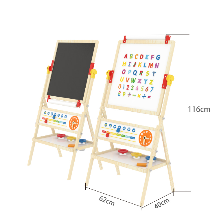 Best Discount Crayon With Plastic Tube Suppliers –  Little Room Wooden Easel | Double Sided Kids Standing Easel | 3 Years And Up – Hape detail pictures