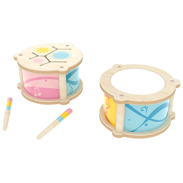 Little Room Double-Sided Drum| Wooden Double-Side Musical Drum Instrument For Toddlers