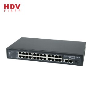 Ethernet DC 48V 6.25A 24FE POE+2GE UP+1G SFP POE Switch 24 Port