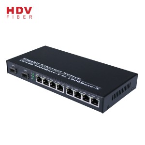 I-China Supplier 2 SFP Port 8 Ethernet Ports Optic Fiber Switch 10/100/1000M Media Converter
