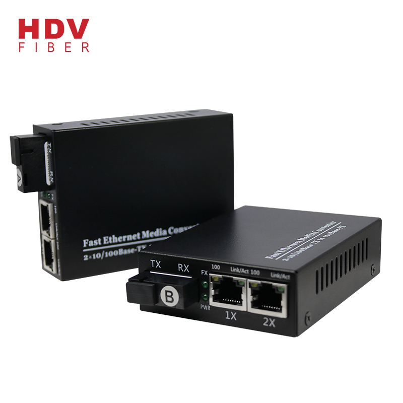New Delivery for Huawei Fiber Optical Module - 10/100M Media Converter 20KM SC 2Rj45 Fiber Optical Media Converter – HDV